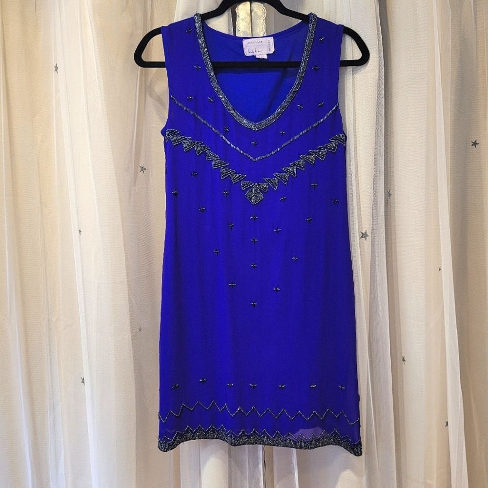 🍒EUC🍒 NICOLE MILLER ATELIER EMBELLISHED COCKTAIL MINI SHIFT DRESS